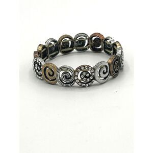Multi Metal Rhinestone Spiral Bangle Bracelet Womens